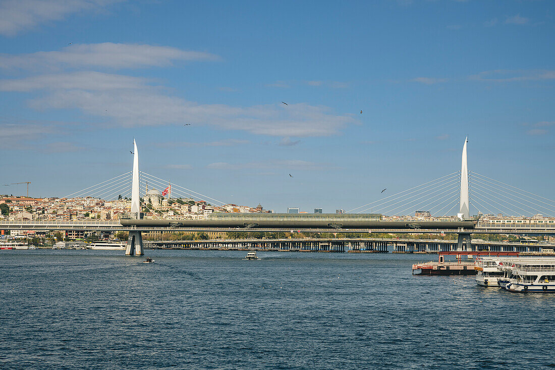 Ataturk Bridge over the Bosphorus in Istanbul; Istanbul, Turkey