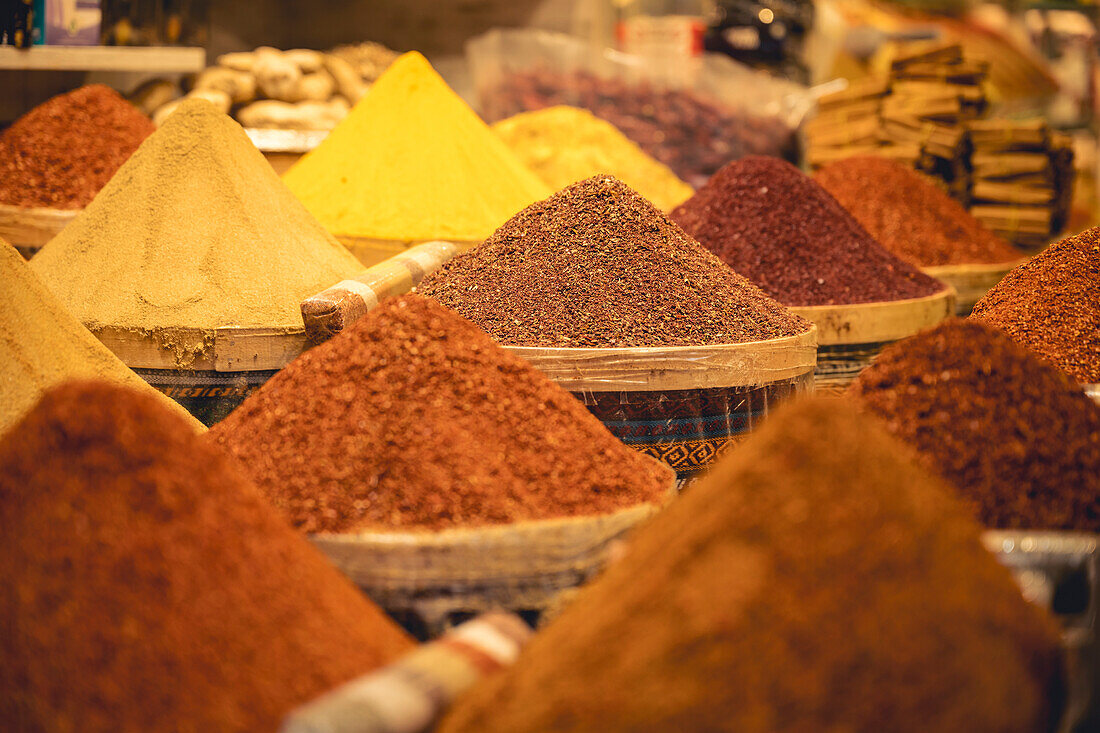 Spices for sale at The Spice Bazaar; Istanbul, Turkey
