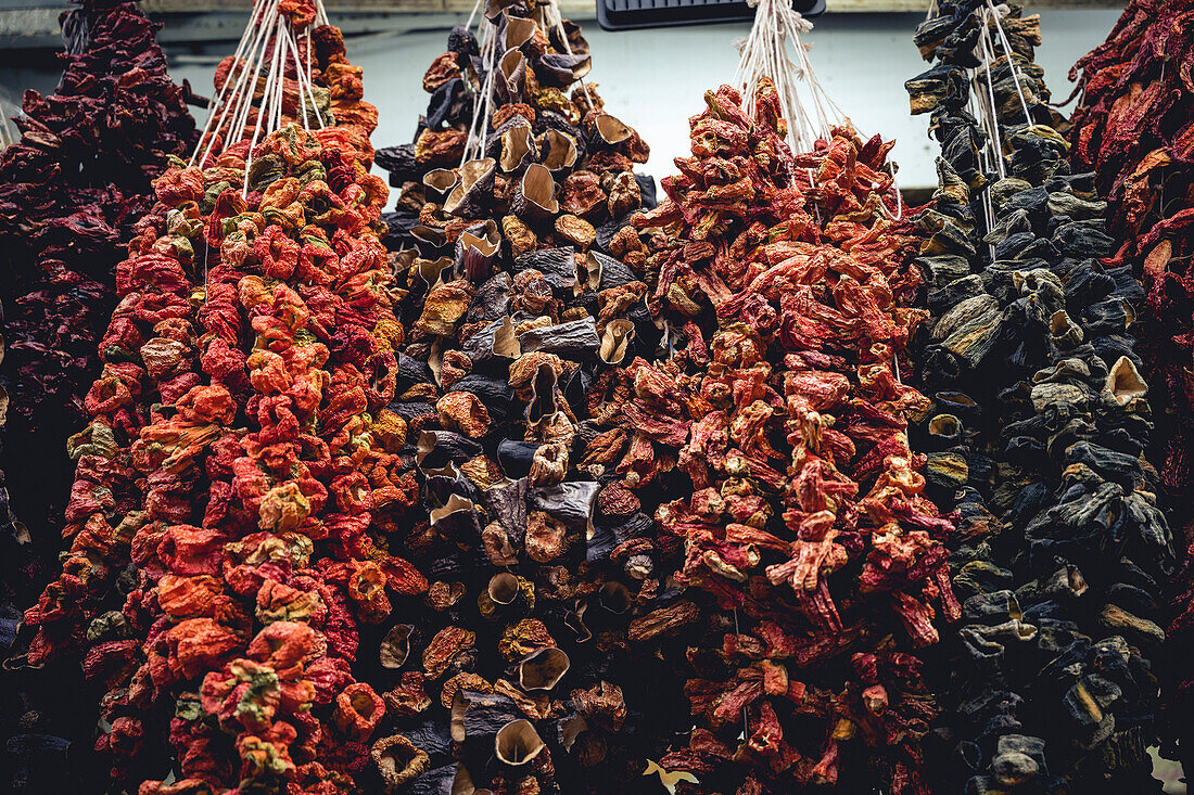 Dried vegetables for sale at the Spice Bazaar; Istanbul, Turkey