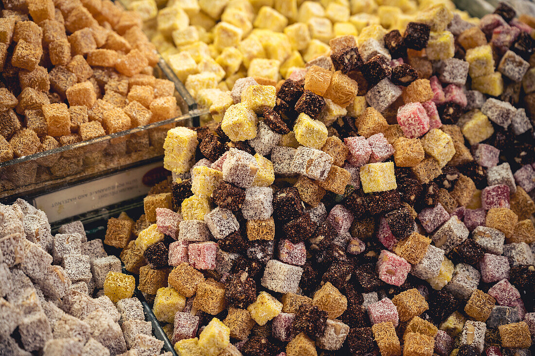 Turkish Delight on display at the Spice Bazaar; Istanbul, Turkey