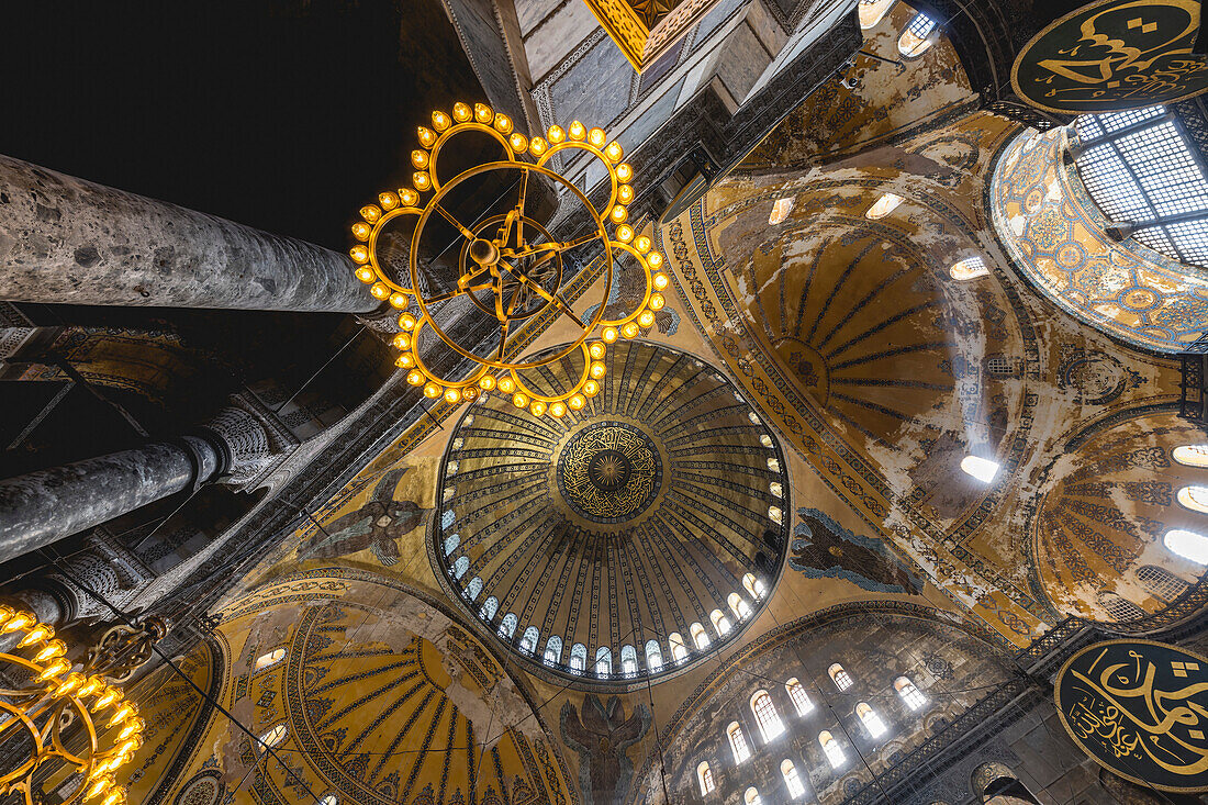 Hagia Sophia Grand Mosque interior; Istanbul, Turkey