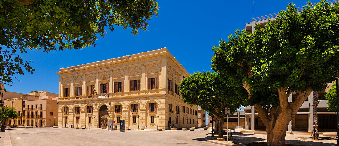 Rathaus, Palazzo d'Ali, Trapani Stadt; Trapani, Sizilien, Italien.