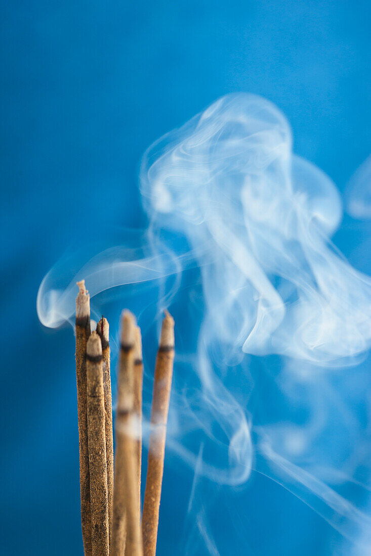 Bunch of Burning Incense Sticks