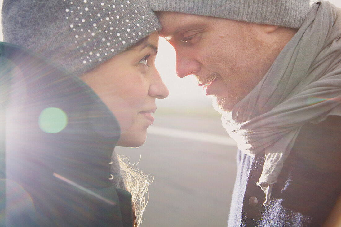 Couple Face to Face, Close-up view