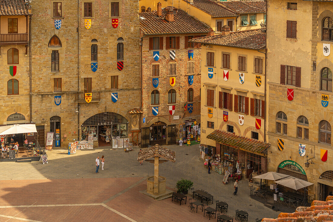 View of Piazza Grande from Palazzo della Fraternita dei Laici, Arezzo, Province of Arezzo, Tuscany, Italy, Europe
