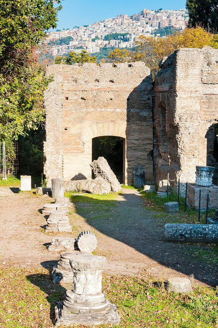 Greek library, Hadrian's Villa, UNESCO World Heritage Site, Tivoli, Province of Rome, Latium (Lazio), Italy, Europe