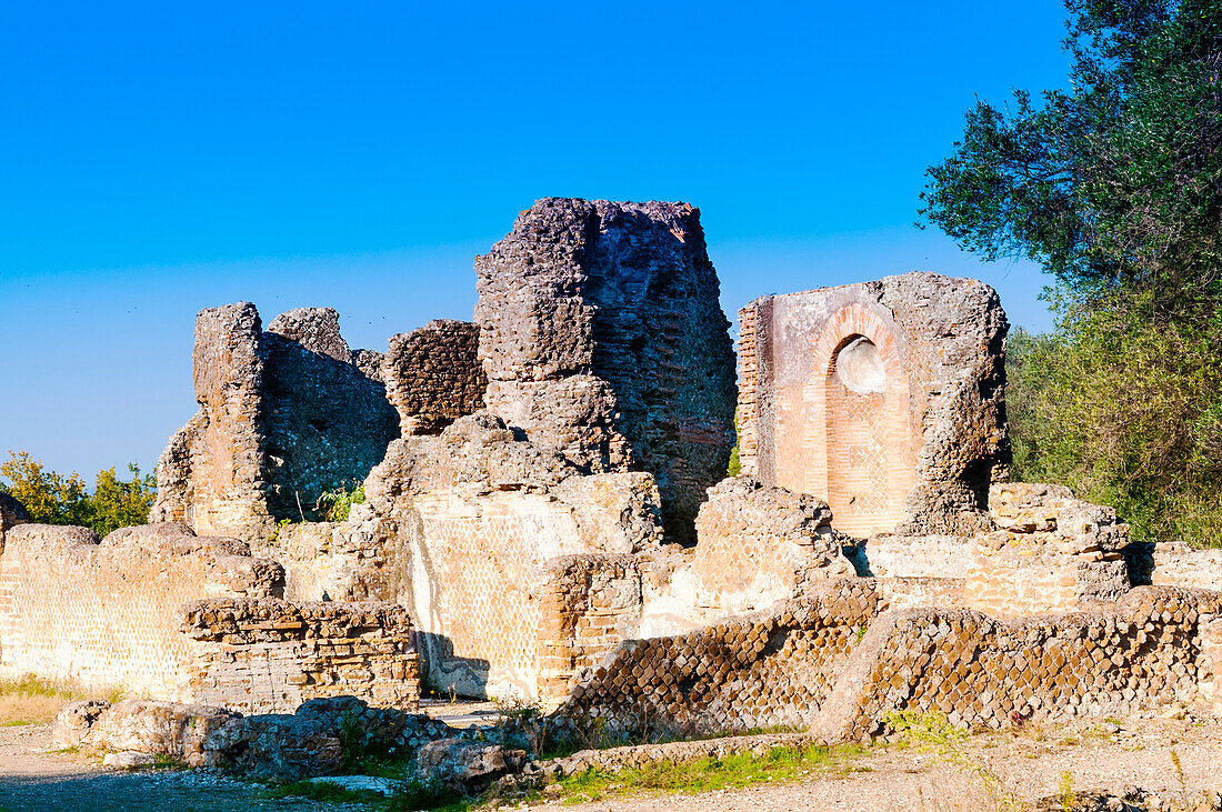 Ruinen des Palastes, Hadriansvilla, UNESCO-Welterbe, Tivoli, Provinz Rom, Latium, Italien, Europa