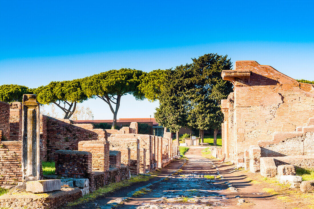 Cardus, archäologische Stätte Ostia Antica, Ostia, Provinz Rom, Latium (Lazio), Italien, Europa