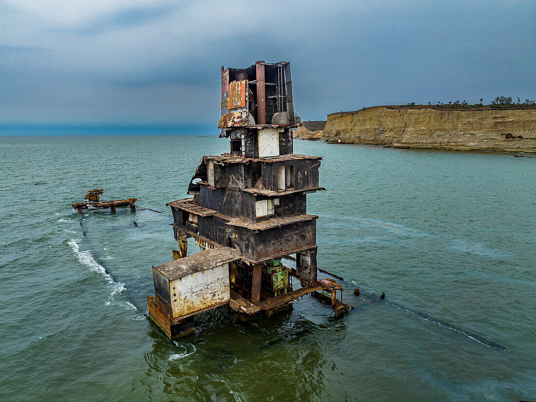 Shipwreck beach, Bay of Santiago, Luanda, Angola, Africa