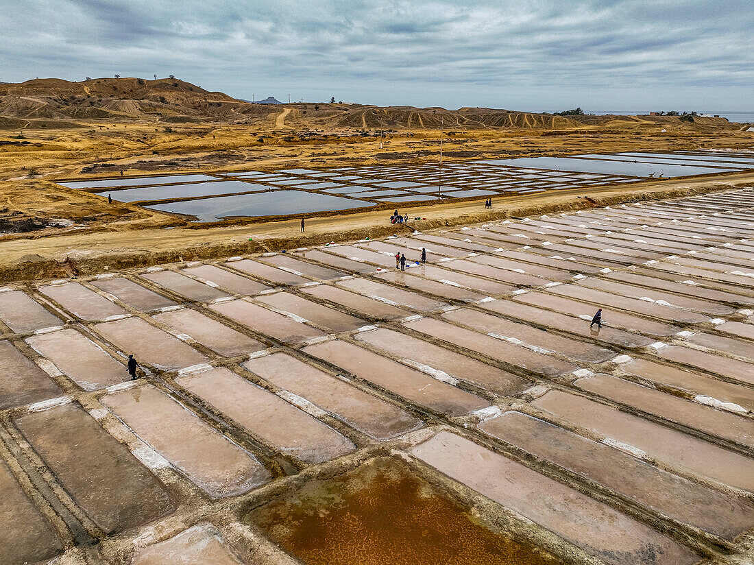 Aerials of the salinas (salt pans) of Benguela, Angola, Africa