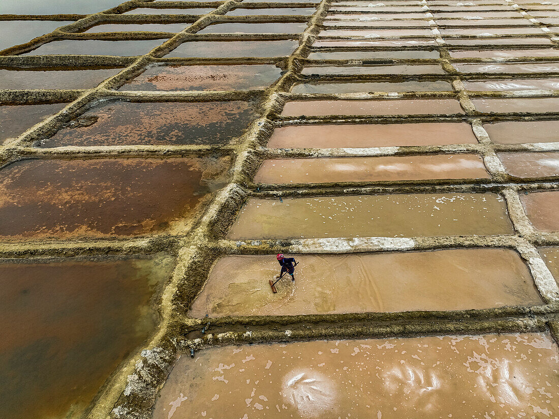 Aerials of the salinas (salt pans) of Benguela, Angola, Africa