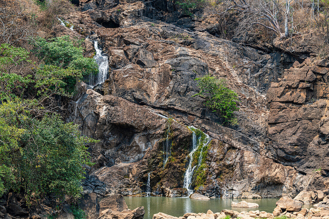 Dry Binga waterfalls, Kwanza Sul, Angola, Africa