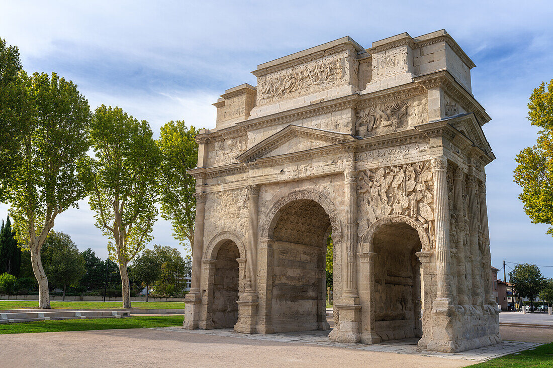 Arc de Triomphe d'Orange, ancient arc of Orange, UNESCO World Heritage Site, Orange, Provence, France, Europe