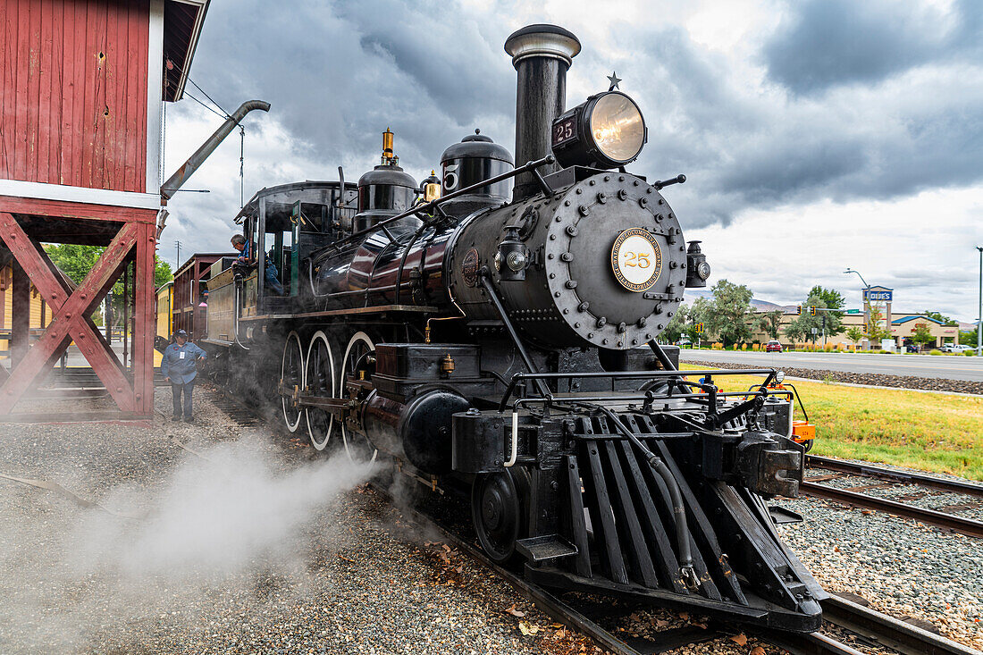 Dampfzug im Nevada State Railroad Museum, Carson City, Nevada, Vereinigte Staaten von Amerika, Nordamerika