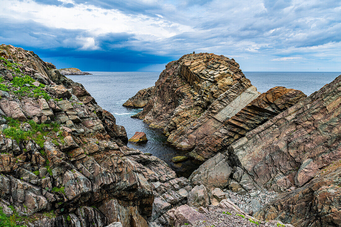 Tectonic plate rocks, Bonavista Peninsula, Newfoundland, Canada, North America