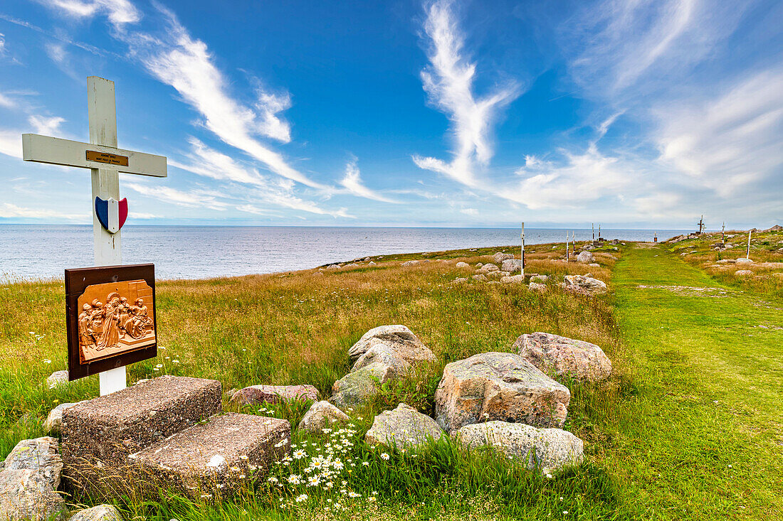 Altes christliches Kreuz, Ile aux Marins, Fischerinsel, Gebietskörperschaft Saint-Pierre und Miquelon, Gebietskörperschaft in Übersee, Nordamerika