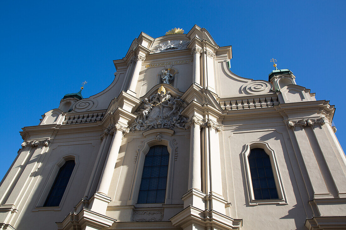 Neo Baroque Facade, Heilig Geist Church, originally founded in the 14th century, Old Town, Munich, Bavaria, Germany, Europe