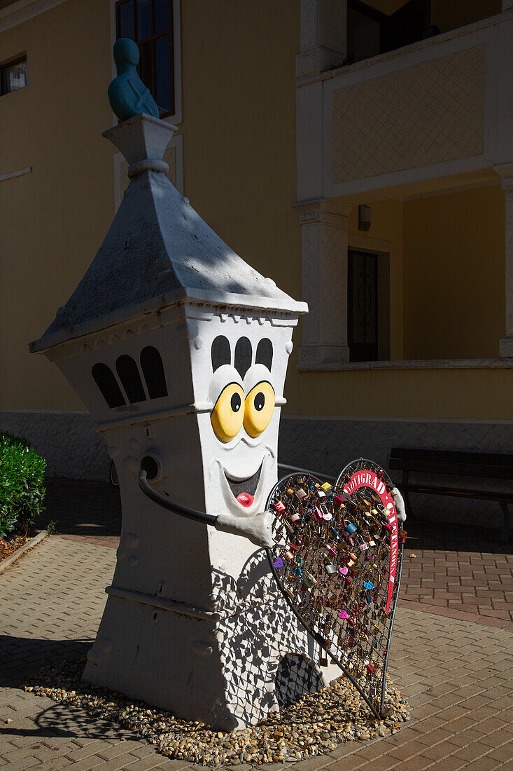 Love Heart with padlocks, Old Town, Novigrad, Croatia, Europe