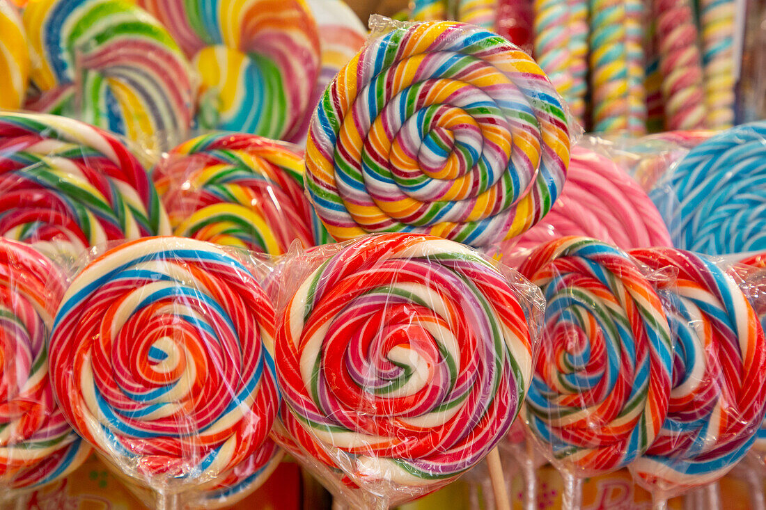 Rainbow Lollipops, Old Town, Porec, Croatia, Europe