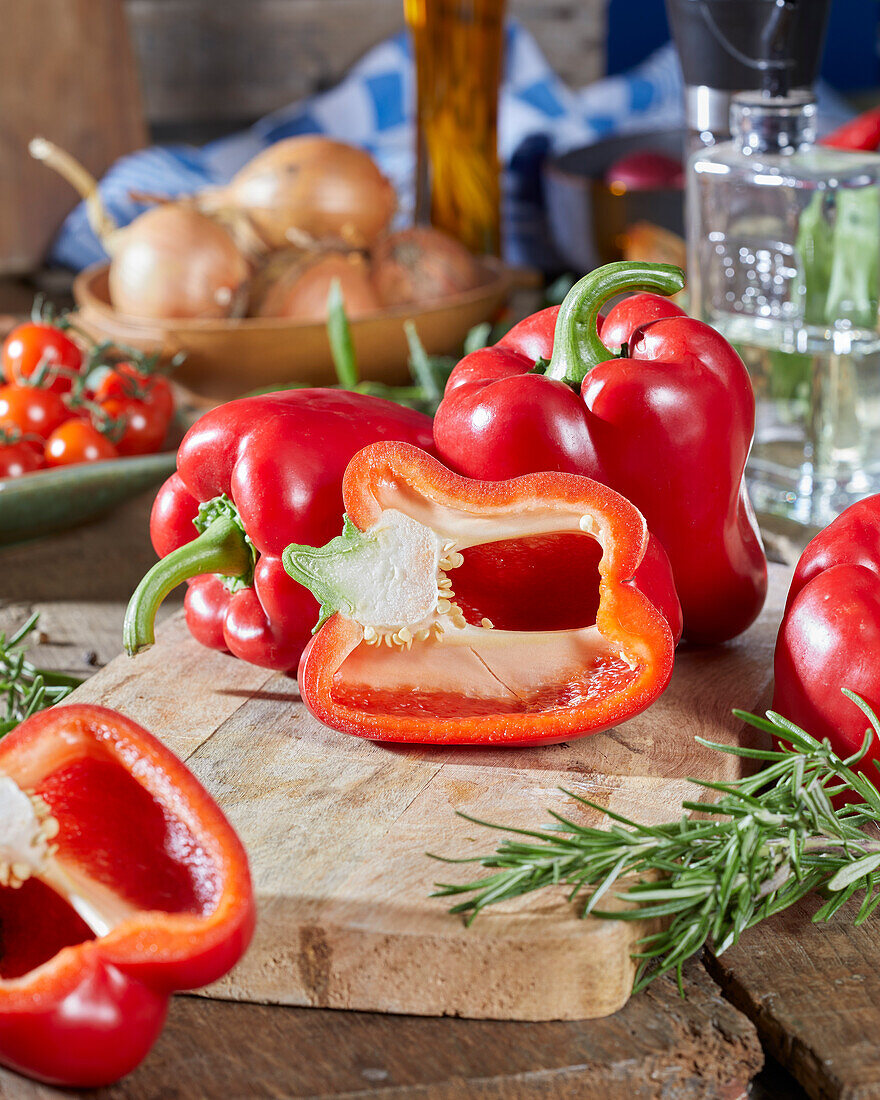 Red bell peppers, Capsicum annuum