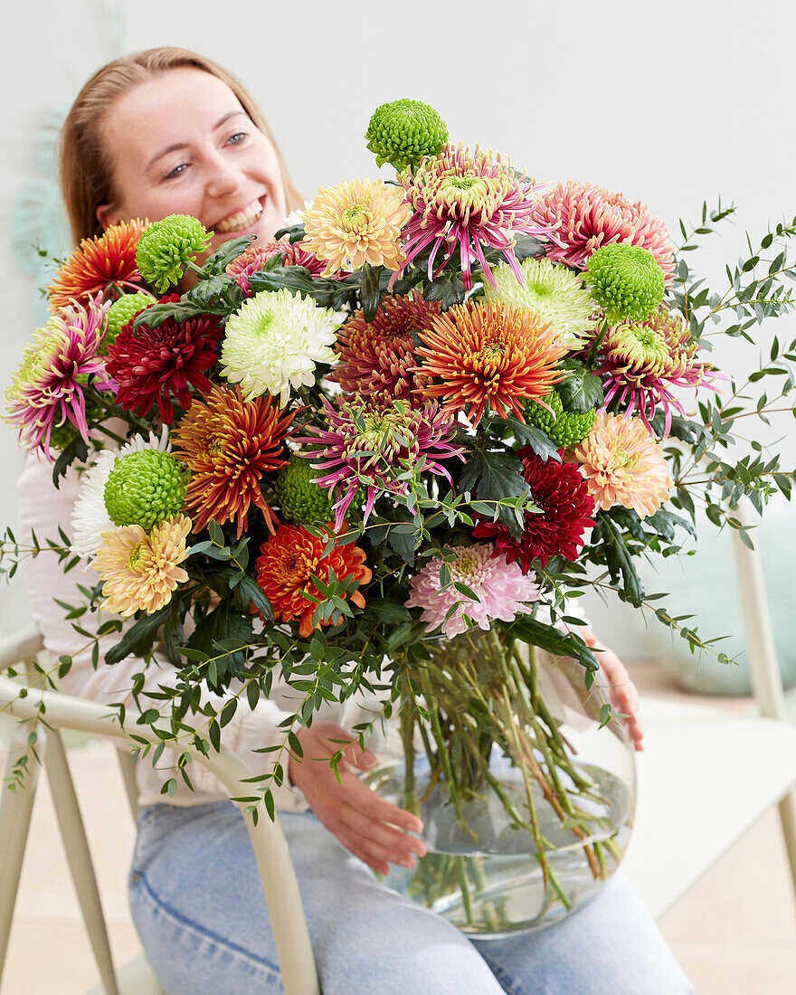 Gemischter Chrysanthemenstrauß