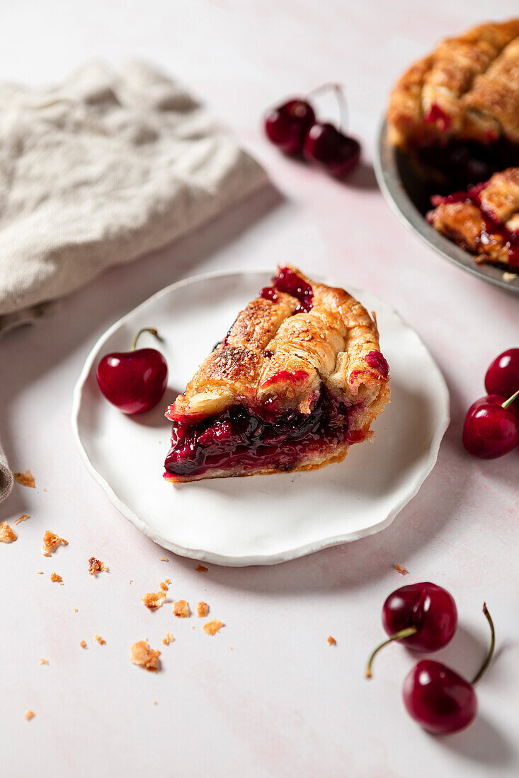 Cherry tart with lattice crust