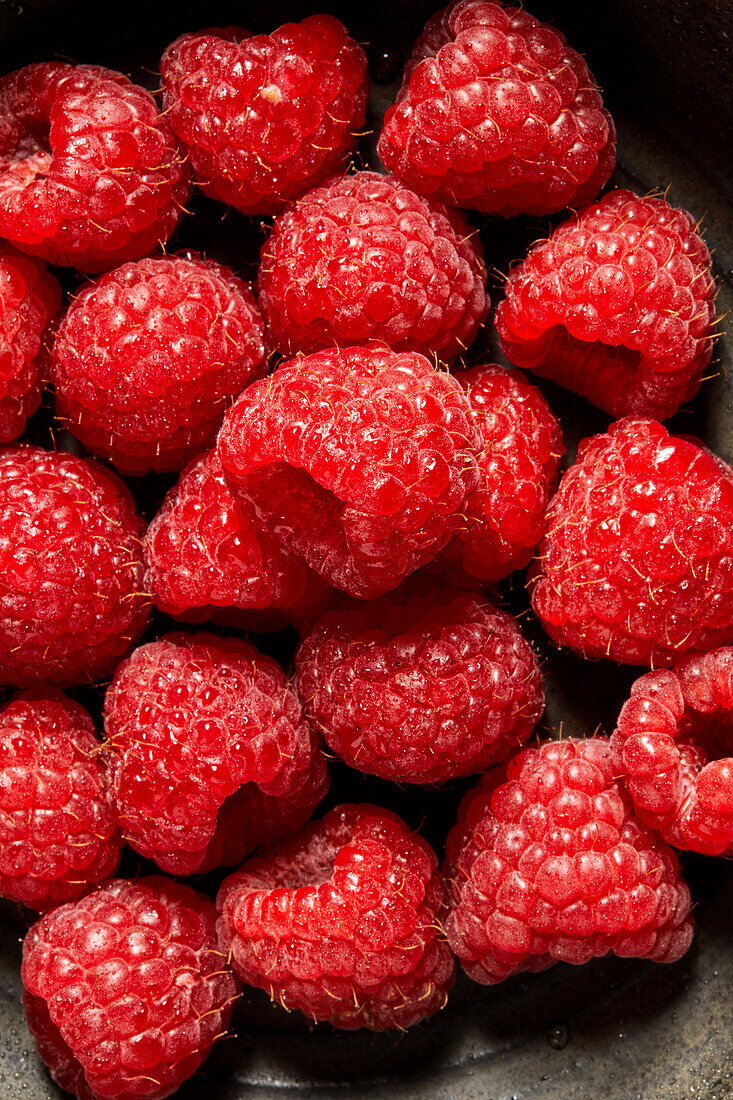 Fresh ripe raspberries close up