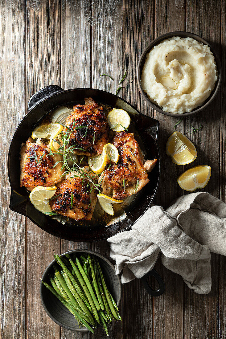Chicken thighs with rosemary and lemon