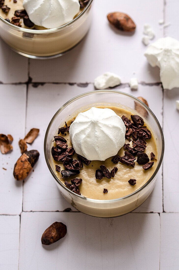 Kaffee Panna Cotta Italienische Nachspeise