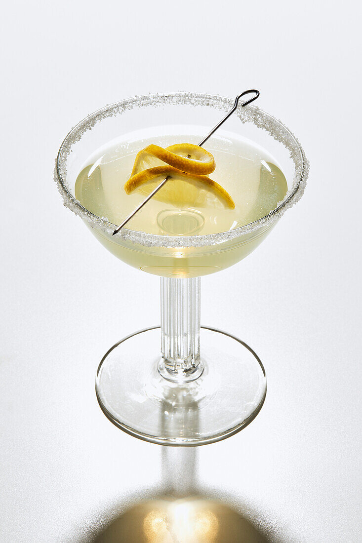 Lemon cocktail on a white background