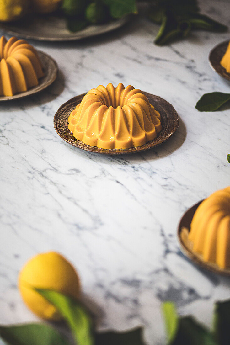 Lemon Panna Cotta circular desserts