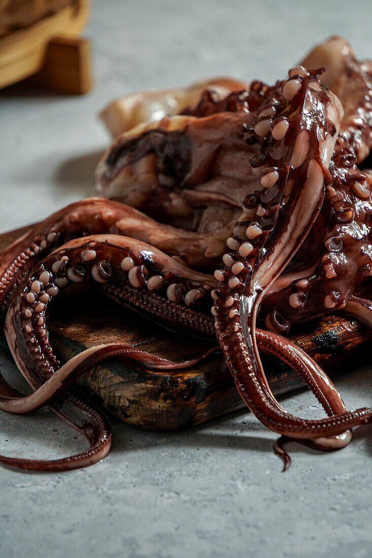 Raw octopus tentacles