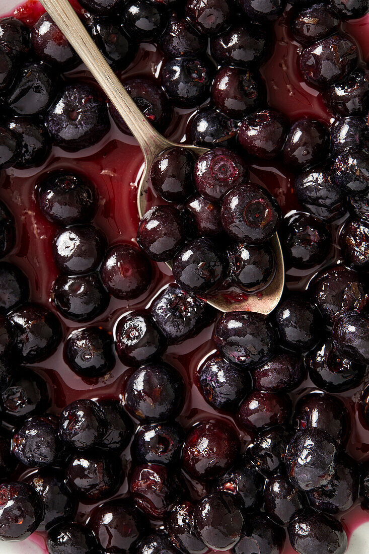 Blueberry compote and a spoonful of