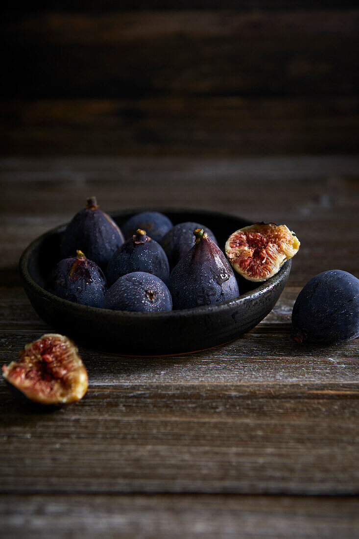 Figs on a Dark Rustic Background