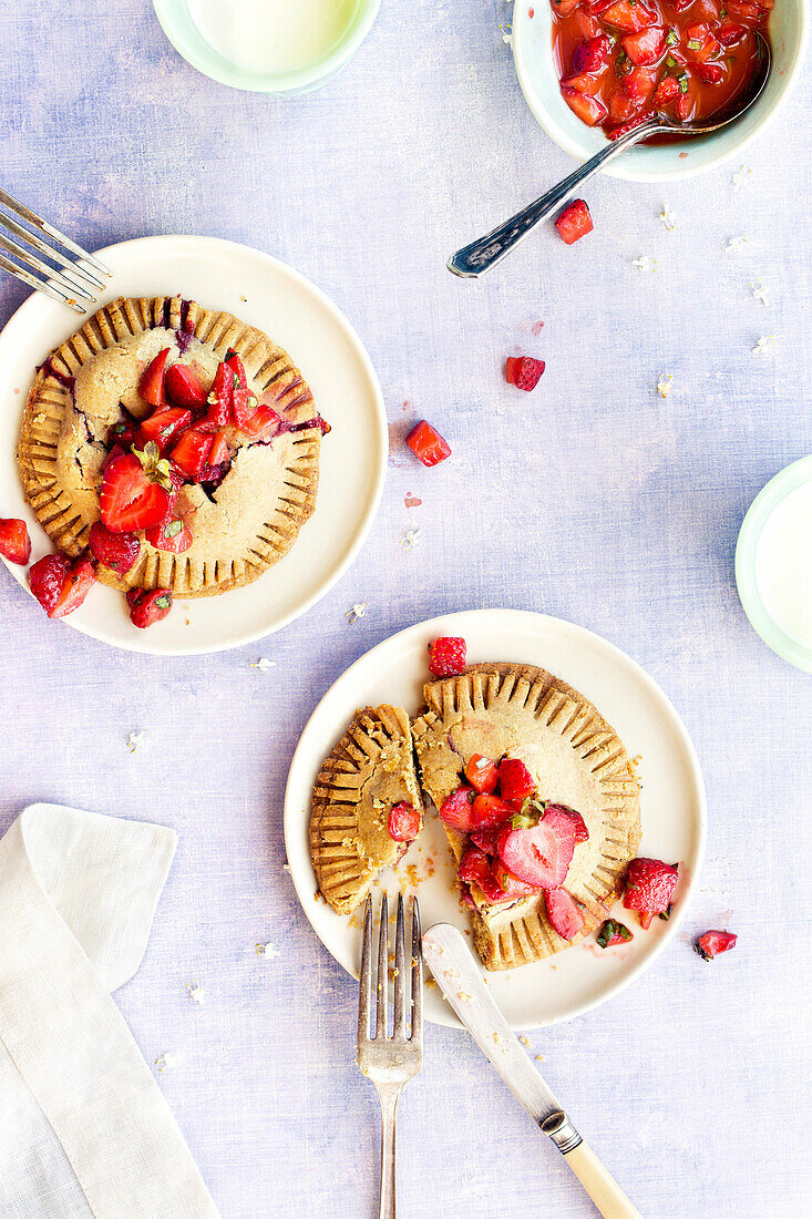 Strawberry hand pie with hazelnut crust
