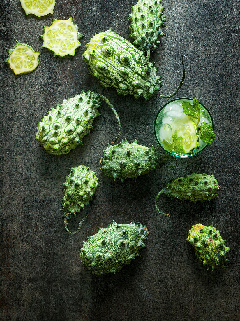 Wild cucumber, mint drink