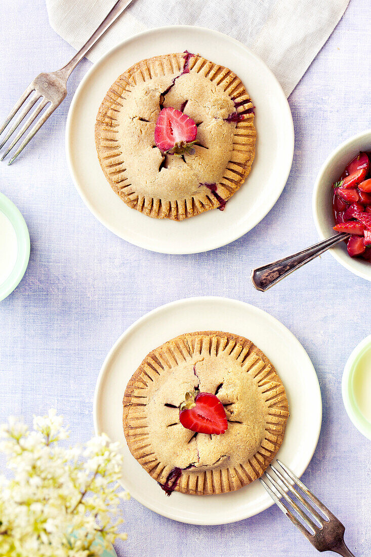 Strawberry hand pie with hazelnut crust