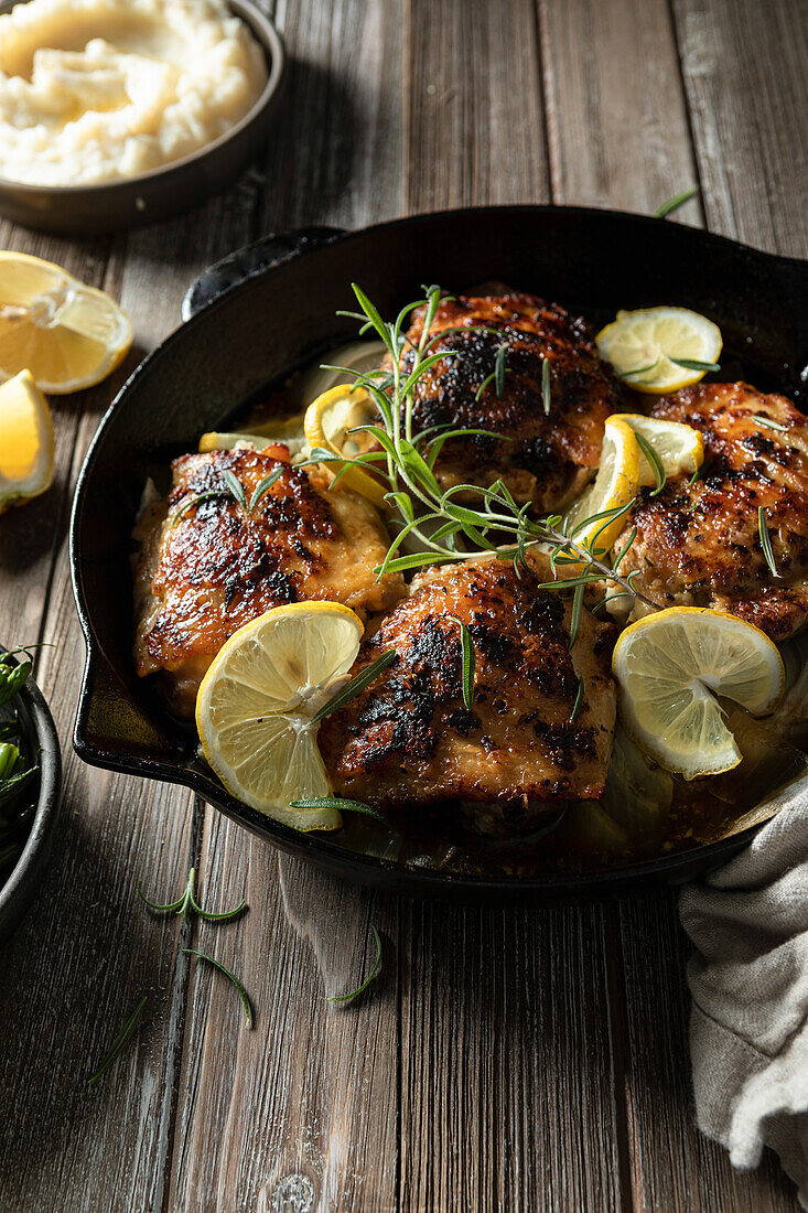 Chicken thighs with rosemary and lemon