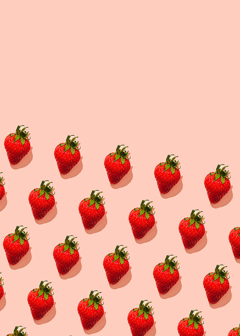 Strawberry pattern on a pink background