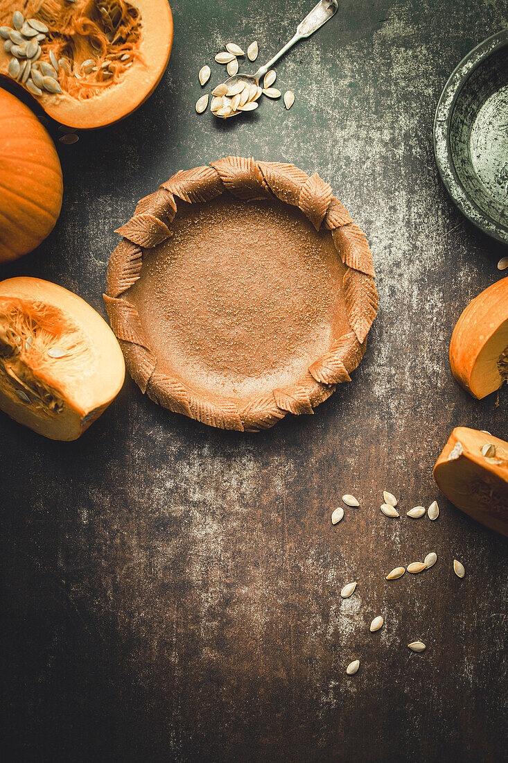 Hausgemachte Kuchenkruste für Kürbiskuchen