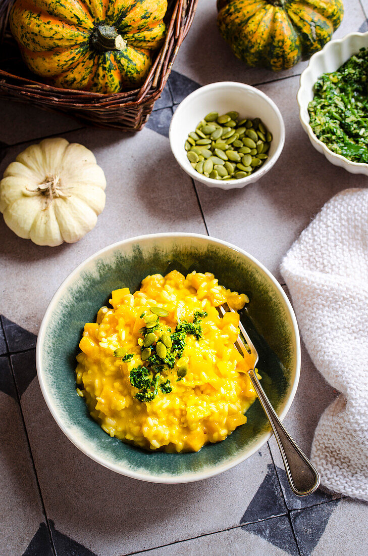 Kürbis-Risotto mit Petersilienpesto