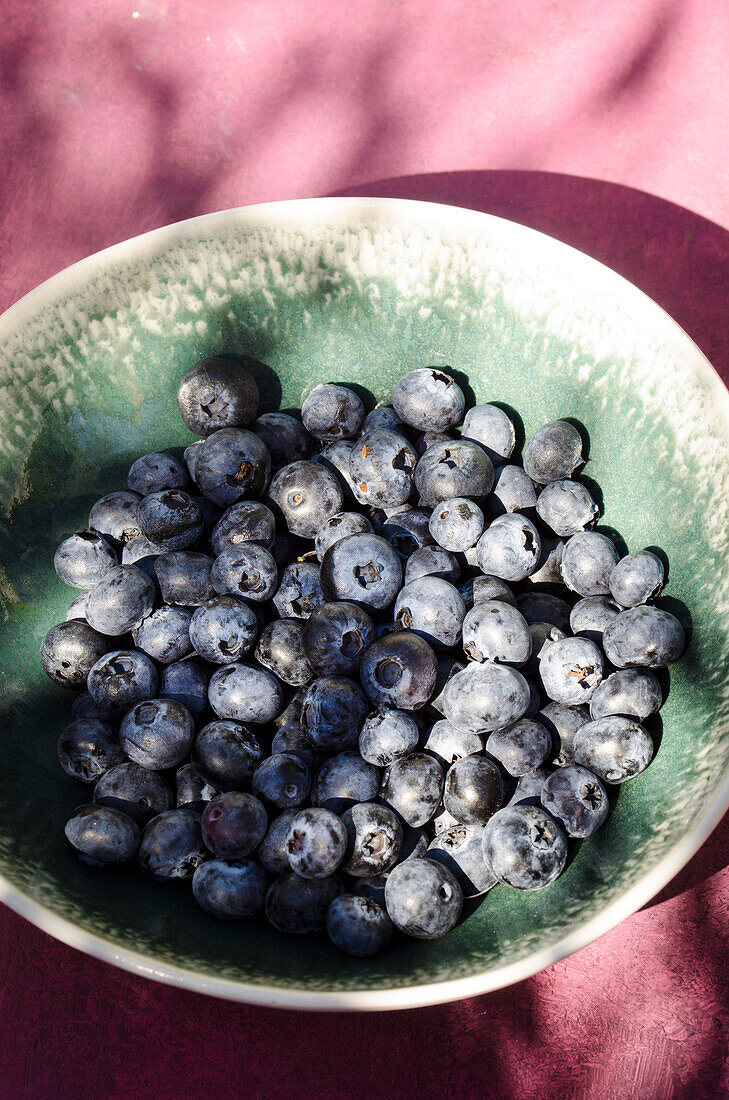 Frische Heidelbeeren in einer Schüssel