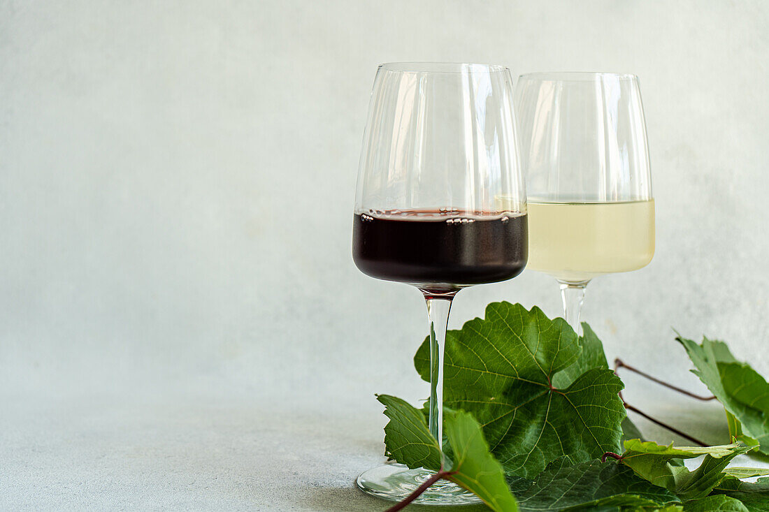 Wine glasses Saperavi red and Kisi dry white one of the most popular wine varieties in Georgia