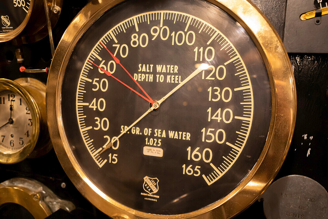 Depth gauge on submarine