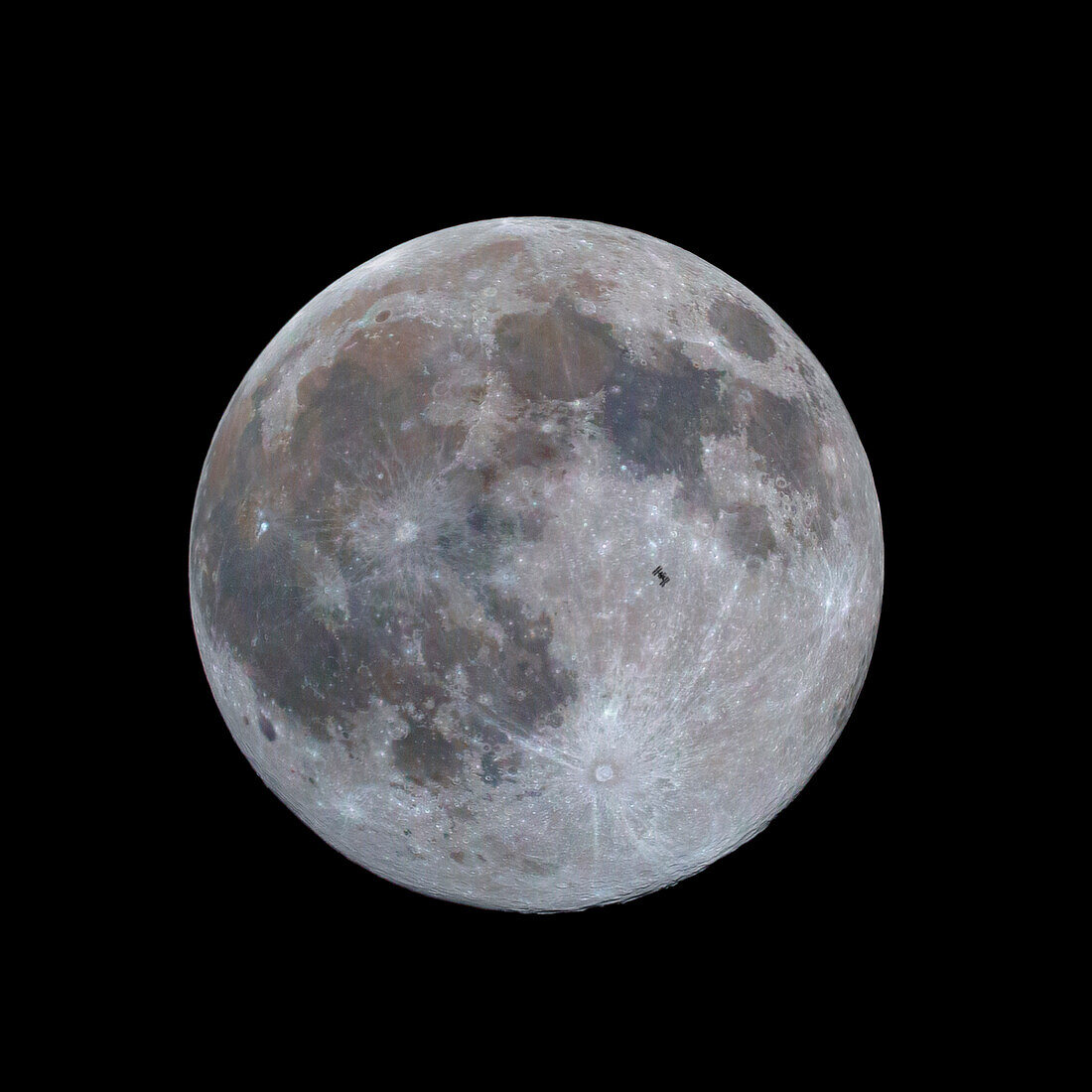 ISS in front of the Moon