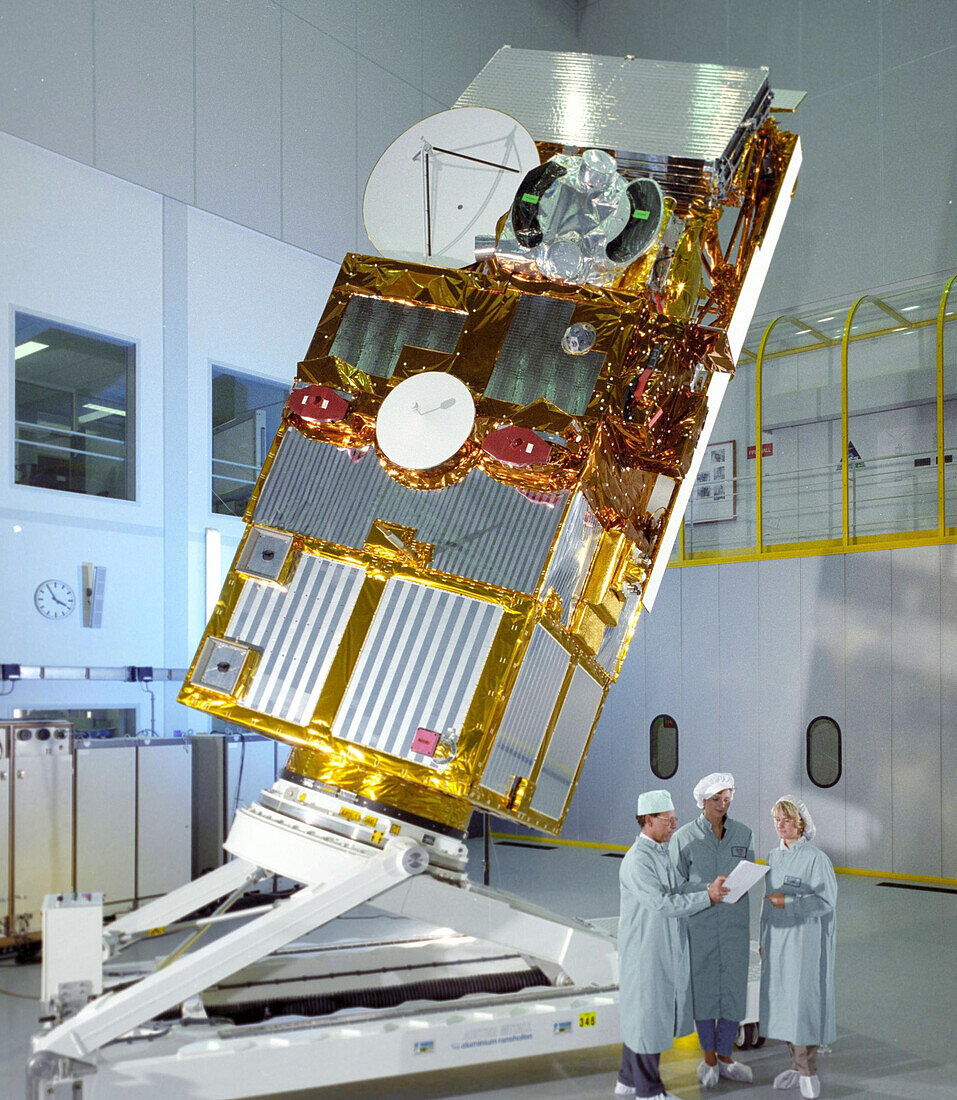 ERS-2 satellite in cleanroom before launch