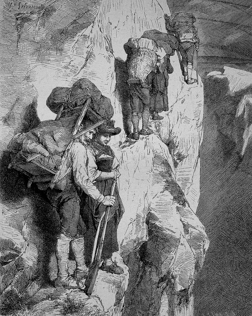 Smugglers, 19th century illustration