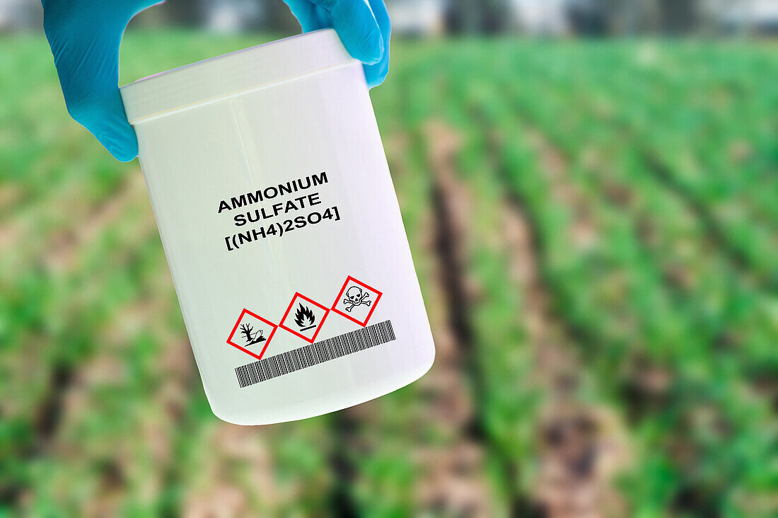 Container of ammonium fertiliser