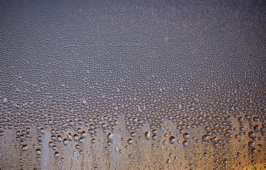Glass covered with water drops