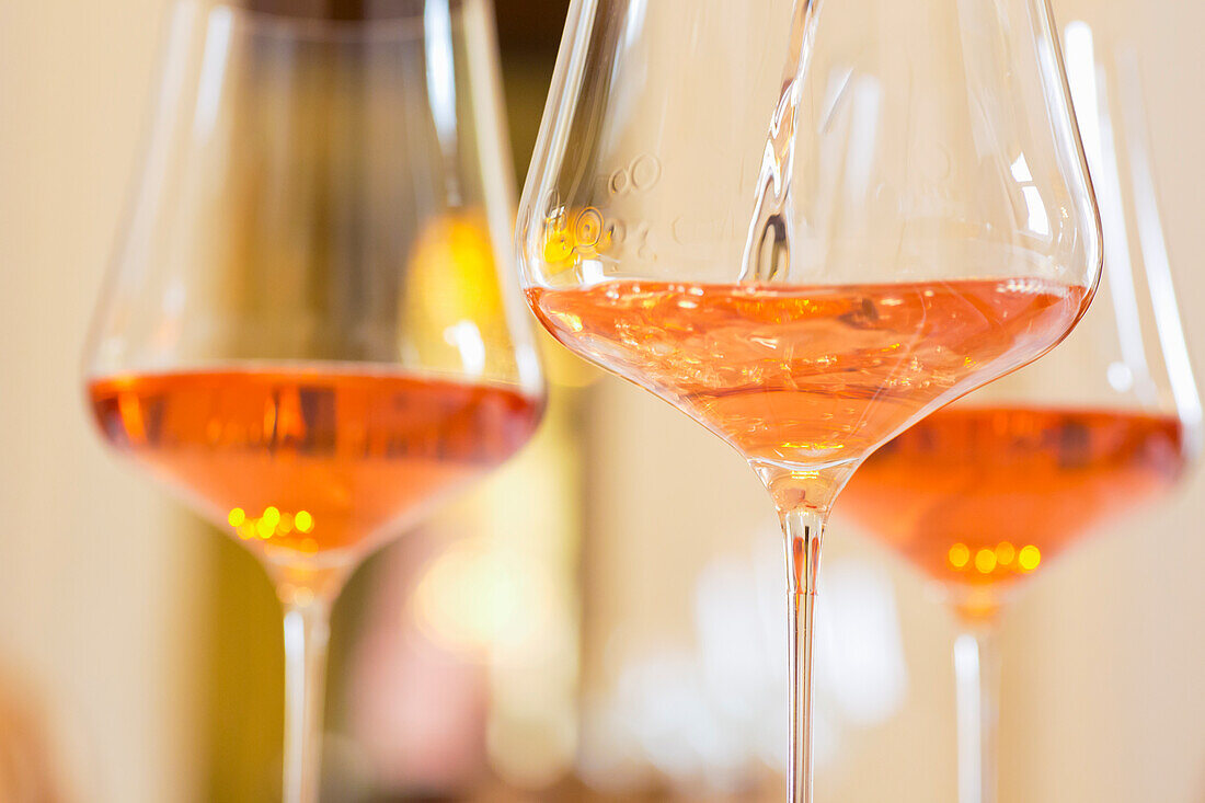 Rosé wine in glasses